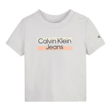 Calvin Klein T-Shirt Tinta Unita Girocollo con Stampa per Bambino IN0IN00068J GRIGIO CALVIN KLEIN 