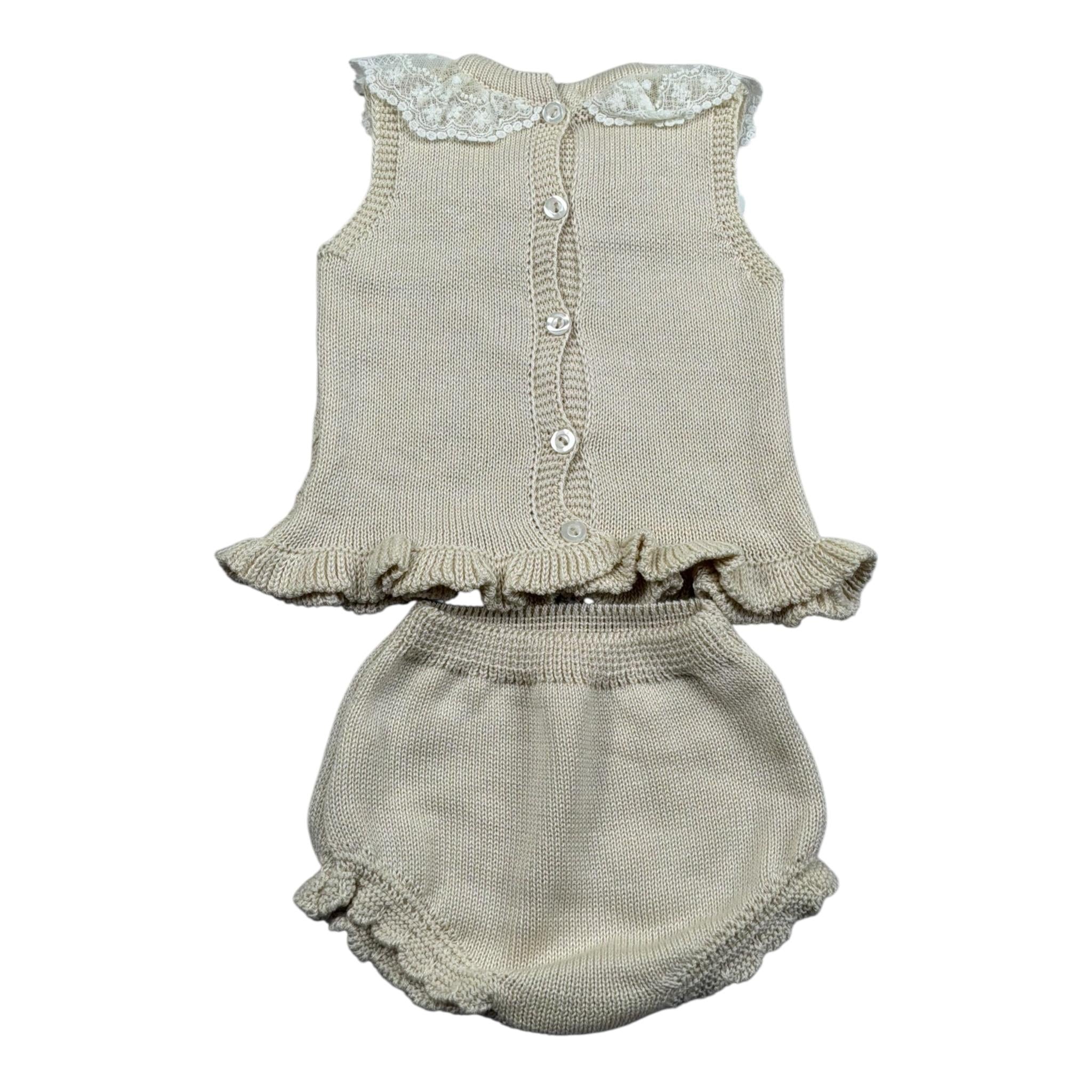 Juliana Completo 2 Pezzi Maglia-Culotte Tinta Unita per Neonata 25075 AVORIO JULIANA 