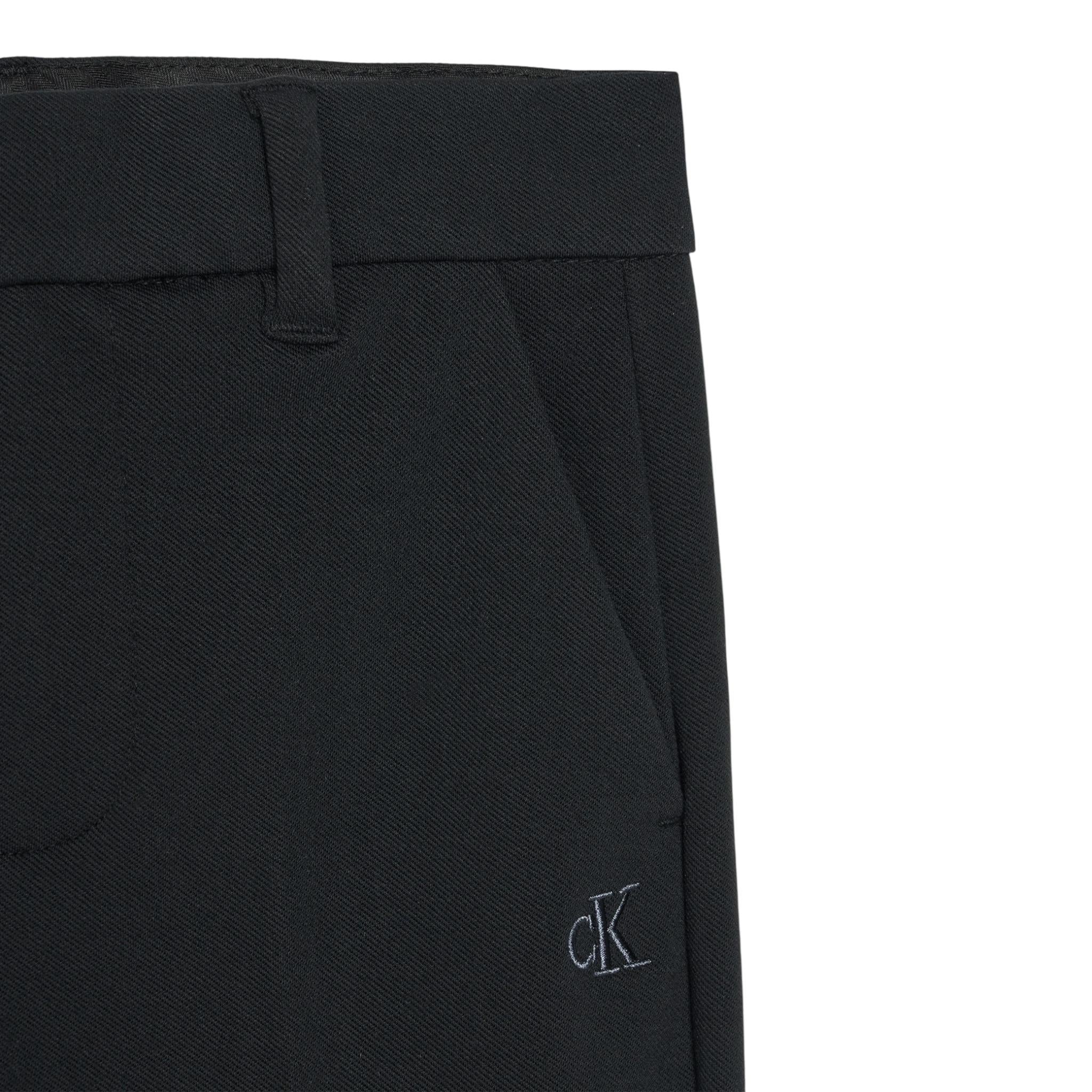 Calvin Klein Pantalone tinta unita con Logo Nero per Bambino IB0IB02341 NERO CALVIN KLEIN 