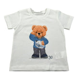J.O. Milano T-Shirt Girocollo Tinta Unita con Stampa Orso per Neonato 576L1 BIANCO J.O. MILANO 