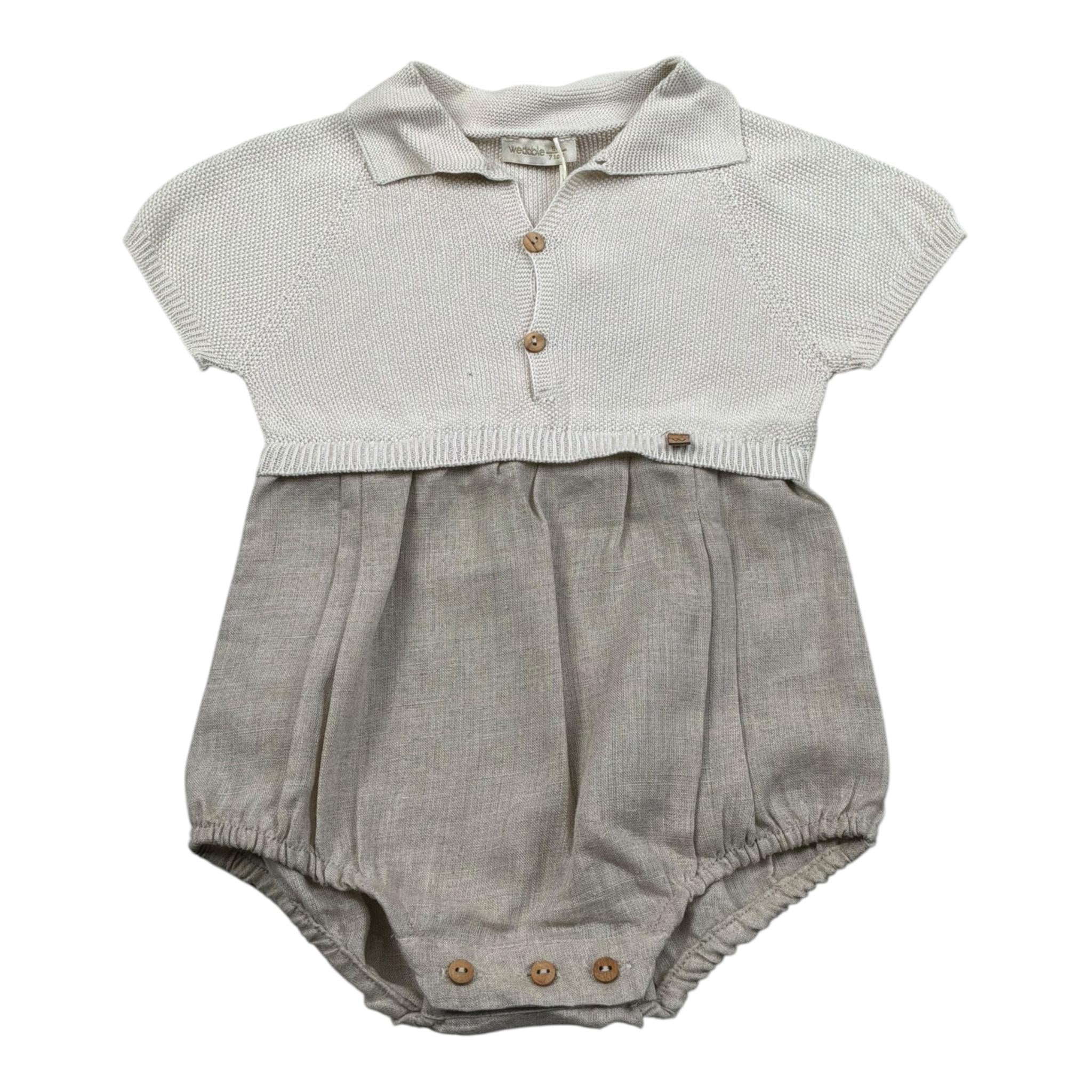 Wedoble Pagliaccetto Mezza Manica Tinta Unita per Neonato V2408305L BEIGE WEDOBLE 