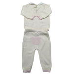 Nanan Completo 2 Pezzi Maglia-Pantalone Tinta Unita per Neonata E2401301R PANNA NANAN 