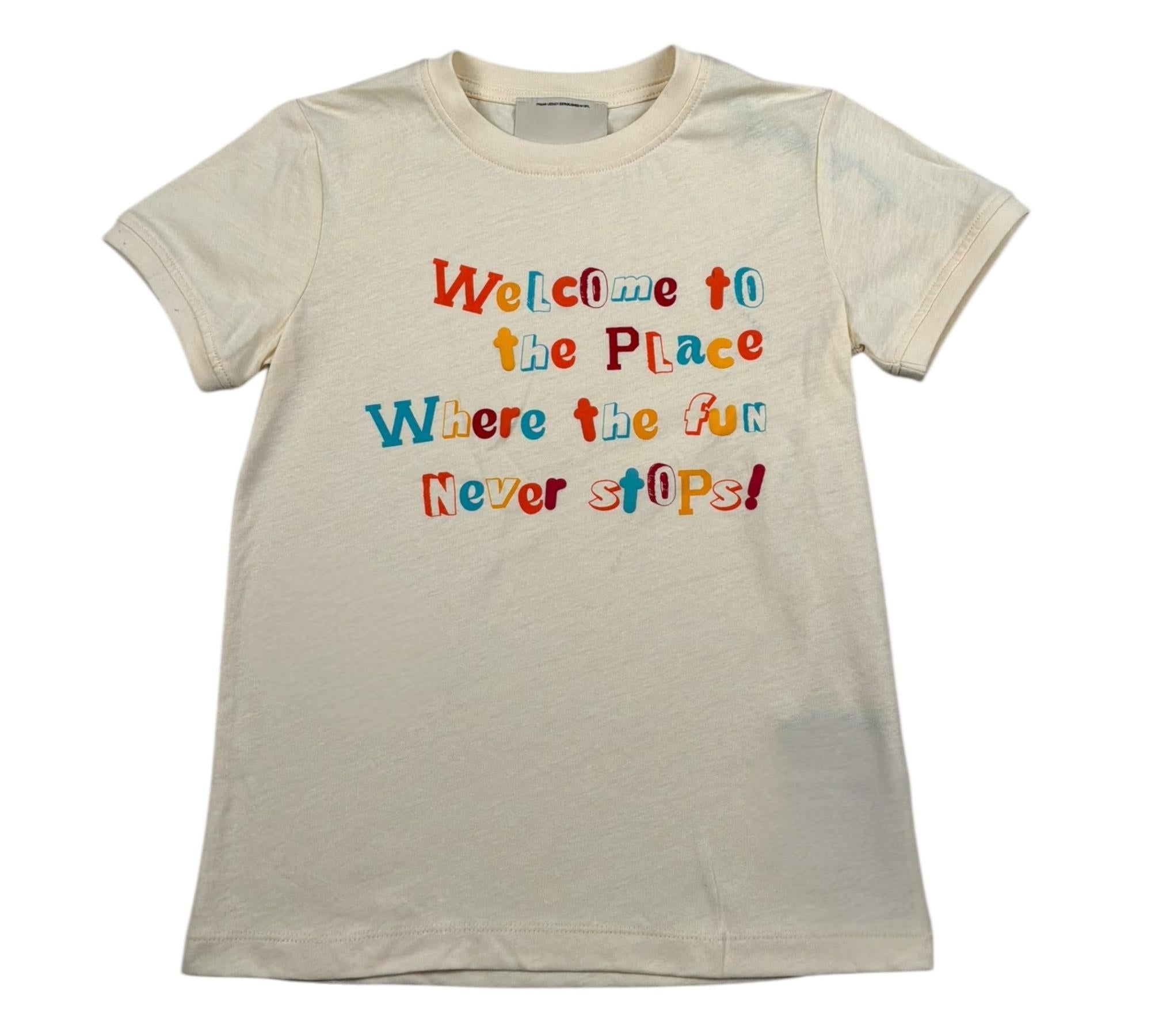 Trussardi T-Shirt Girocollo Tinta Unita con Stampe per Bambino TBP2089TS BEIGE TRUSSARDI 