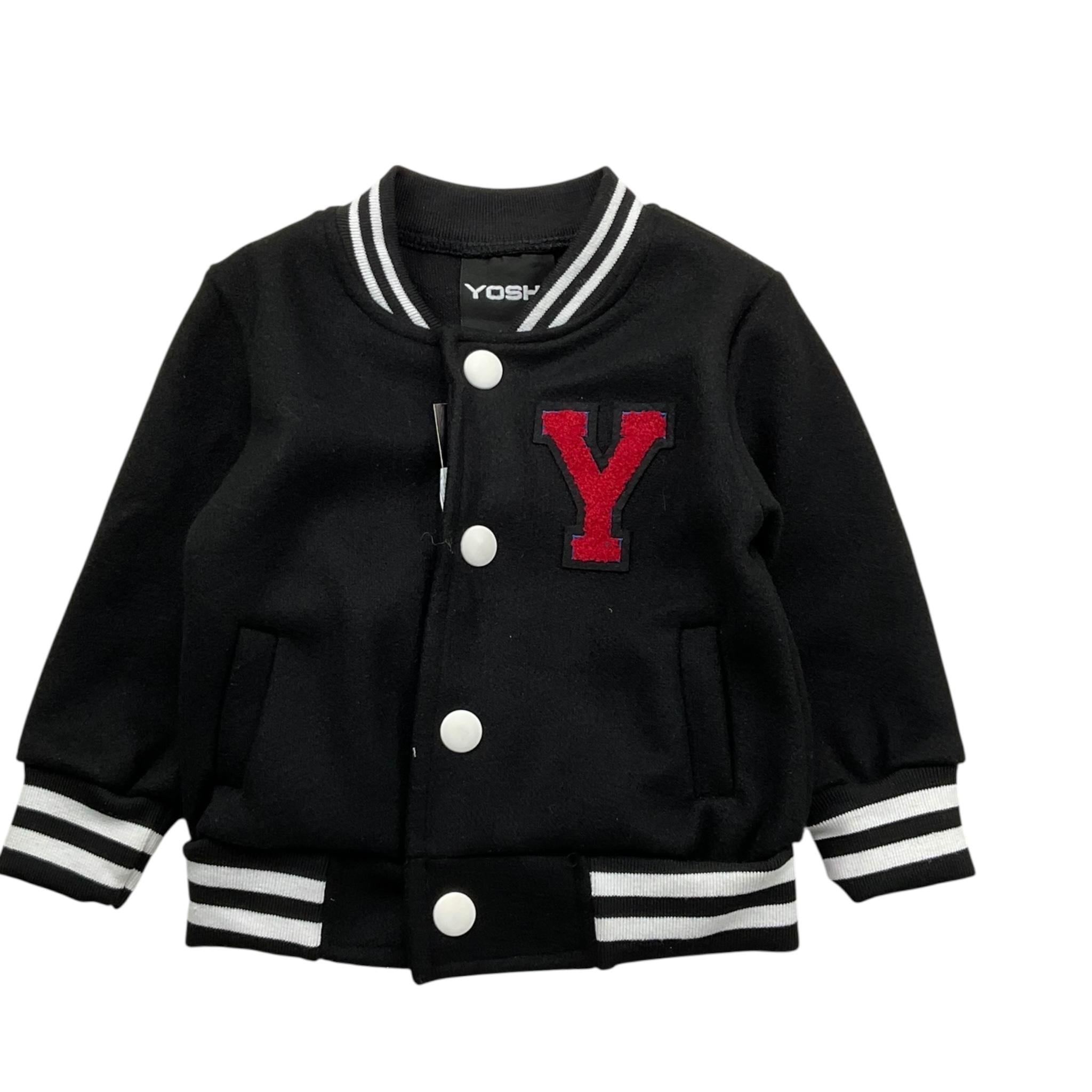 YOSHII giubbino modello college tinta unita con stampa Nero per Neonata YSH015 NERO YOSHII 
