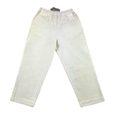 Dou Dou Pantalone Tinta Unita Con Elastico In Vita Bianco Per Bambino