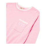 N°21 Maglia Girocollo Tinta Unita con Stampa per Bambina N2101W ROSA N°21 