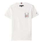 Tommy Hilfiger T-Shirt Girocollo Tinta Unita con Stampa per Bambino KB0KB09536 BIANCO TOMMY HILFIGER 