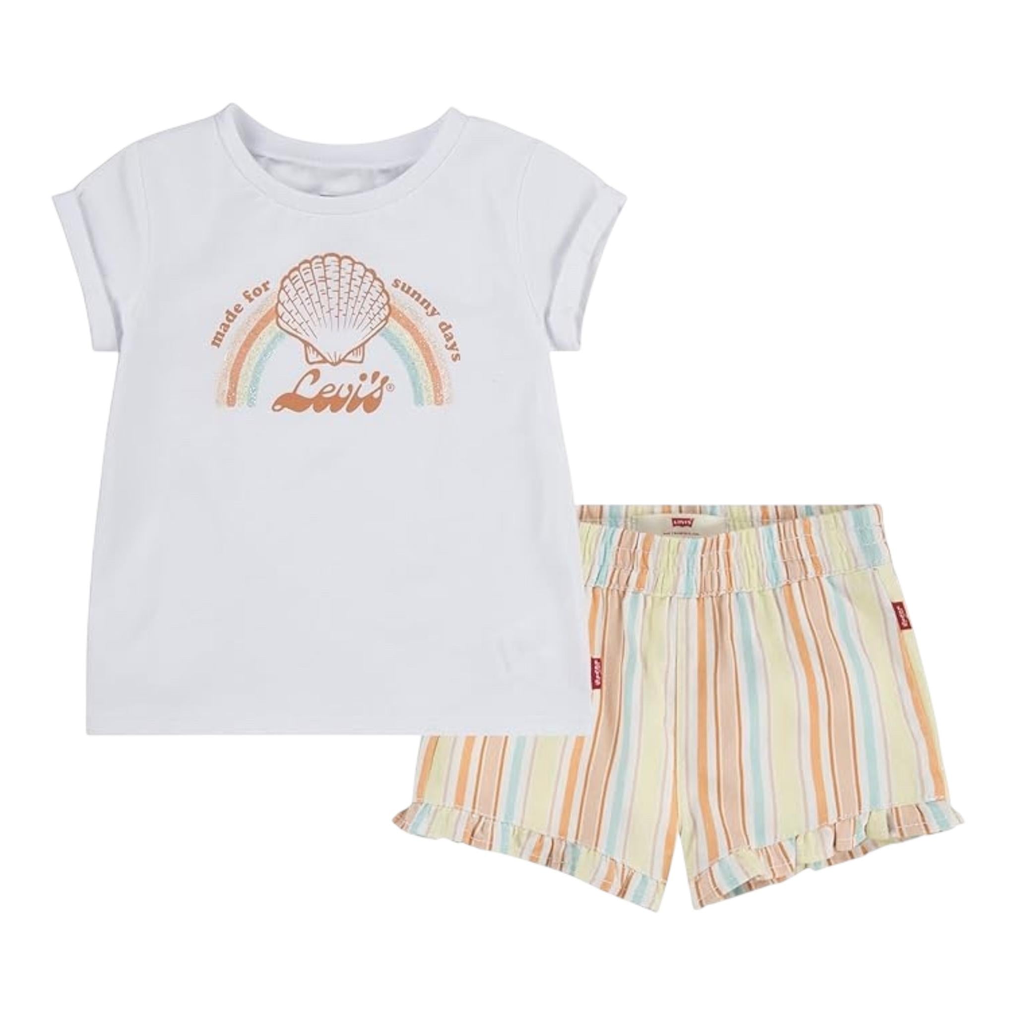 Levi'S Completo 2 Pezzi T-Shirt-Pantalone Bicolore per Neonata 1EK066 BIANCO LEVI'S 