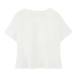 Michael Kors T-Shirt Girocollo Tinta Unita con Logo per Bambina R30321 BIANCO MICHAEL KORS 