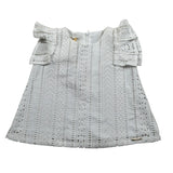 Liu Jo Top Giomanica tinta unita con Ricami Bianco per Neonata KA0110 BIANCO LIU JO 