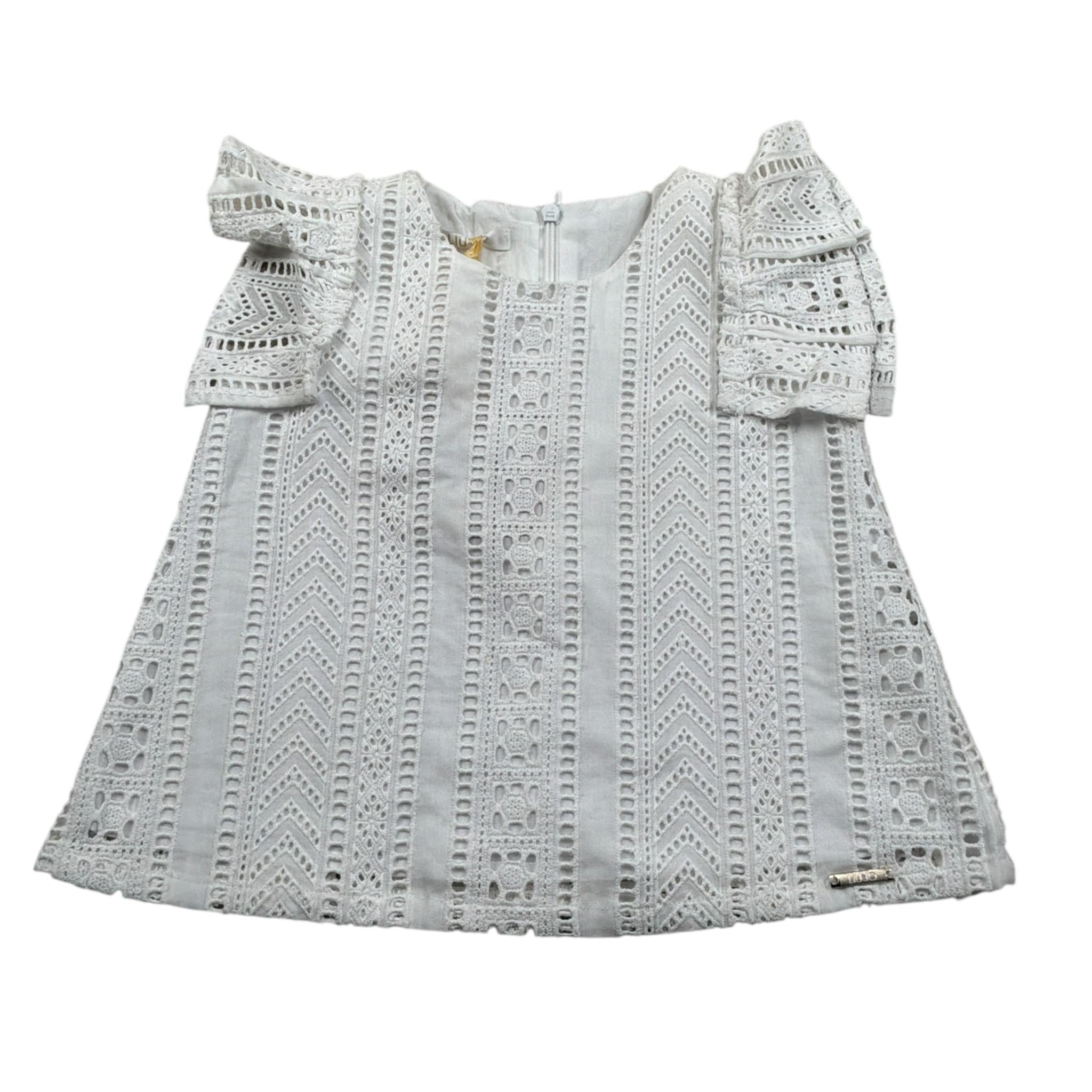 Liu Jo Top Giomanica tinta unita con Ricami Bianco per Neonata KA0110 BIANCO LIU JO 