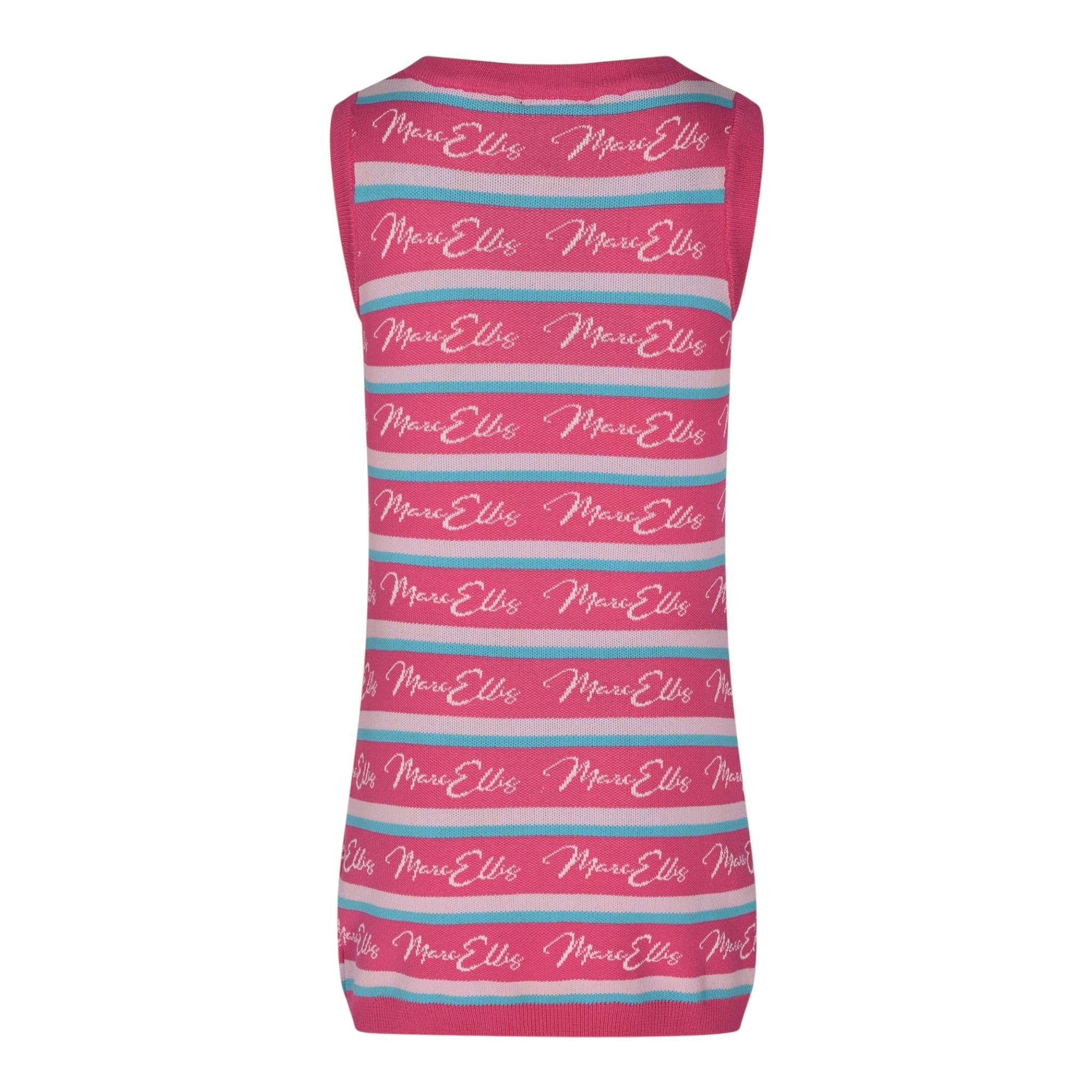 Marc Ellis Abito Giromanica Bicolore con Fantasia A Righe per Bambina JMJDR01203 FUXIA MARC ELLIS 