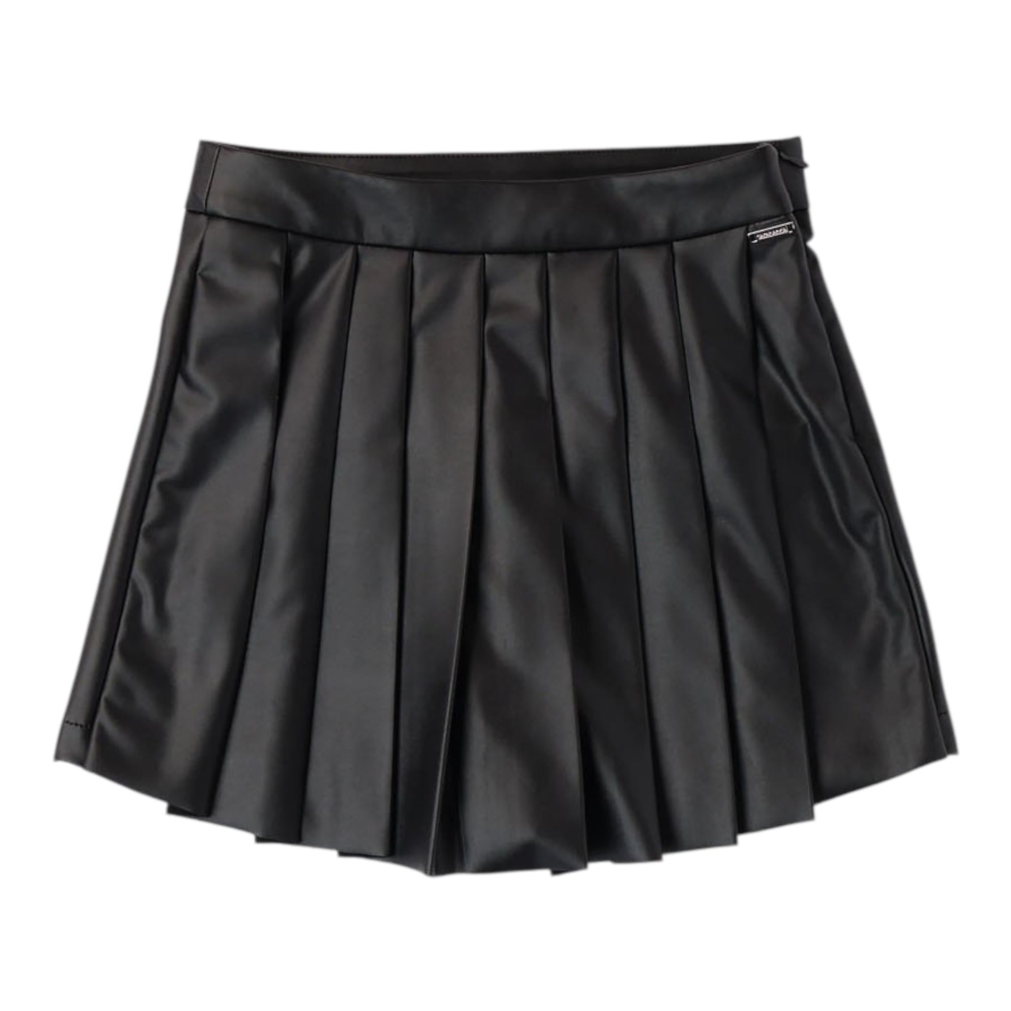 SARABANDA short modello gonna in ecopelle con plisset Nero per Bambina 7686 NERO SARABANDA 