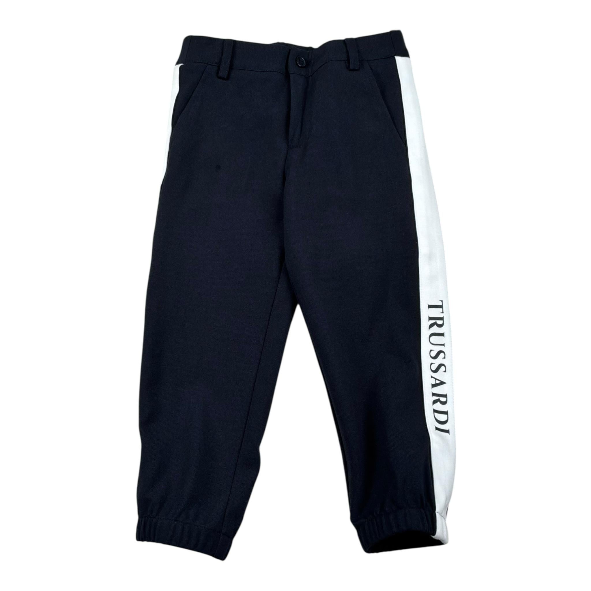 Trussardi Pantalone Tinta Unita con Profili In Contrasto per Neonato TIP25064PA BLU TRUSSARDI 
