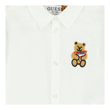 Guess Camicia Manica Lunga Tinta Unita con Stampa per Neonato I4RH00W9CL0 BIANCO GUESS 
