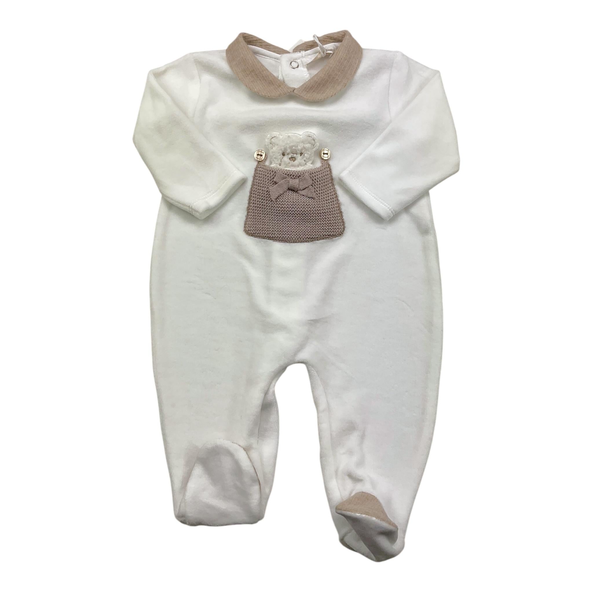 NINNAOH tutina tinta unita con applicazione Bianco per Neonata I24224T BIANCO NINNAOH 