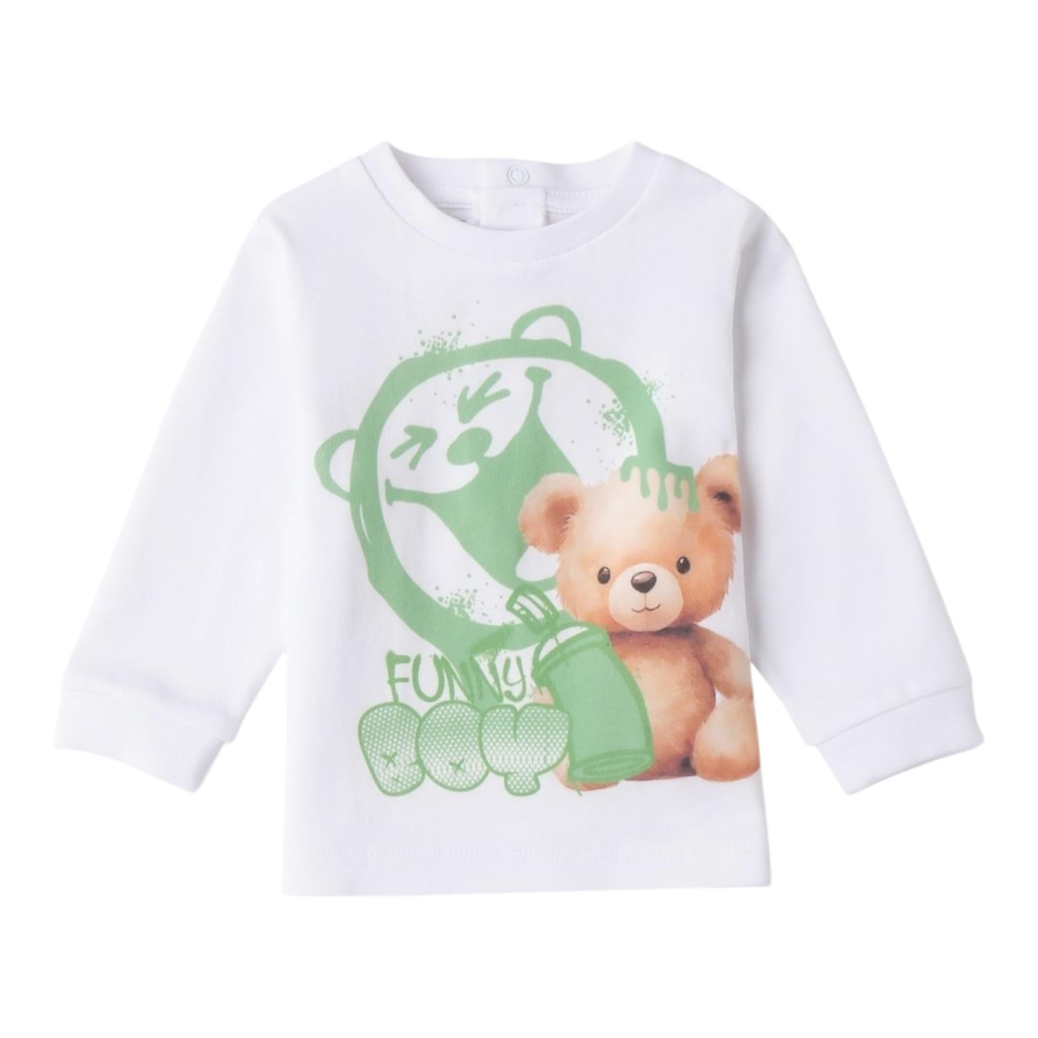 Mini Banda Completo 3 Pezzi Felpa-Shirt-Pantalone per Neonato 3B640 VERDE MINI BANDA 