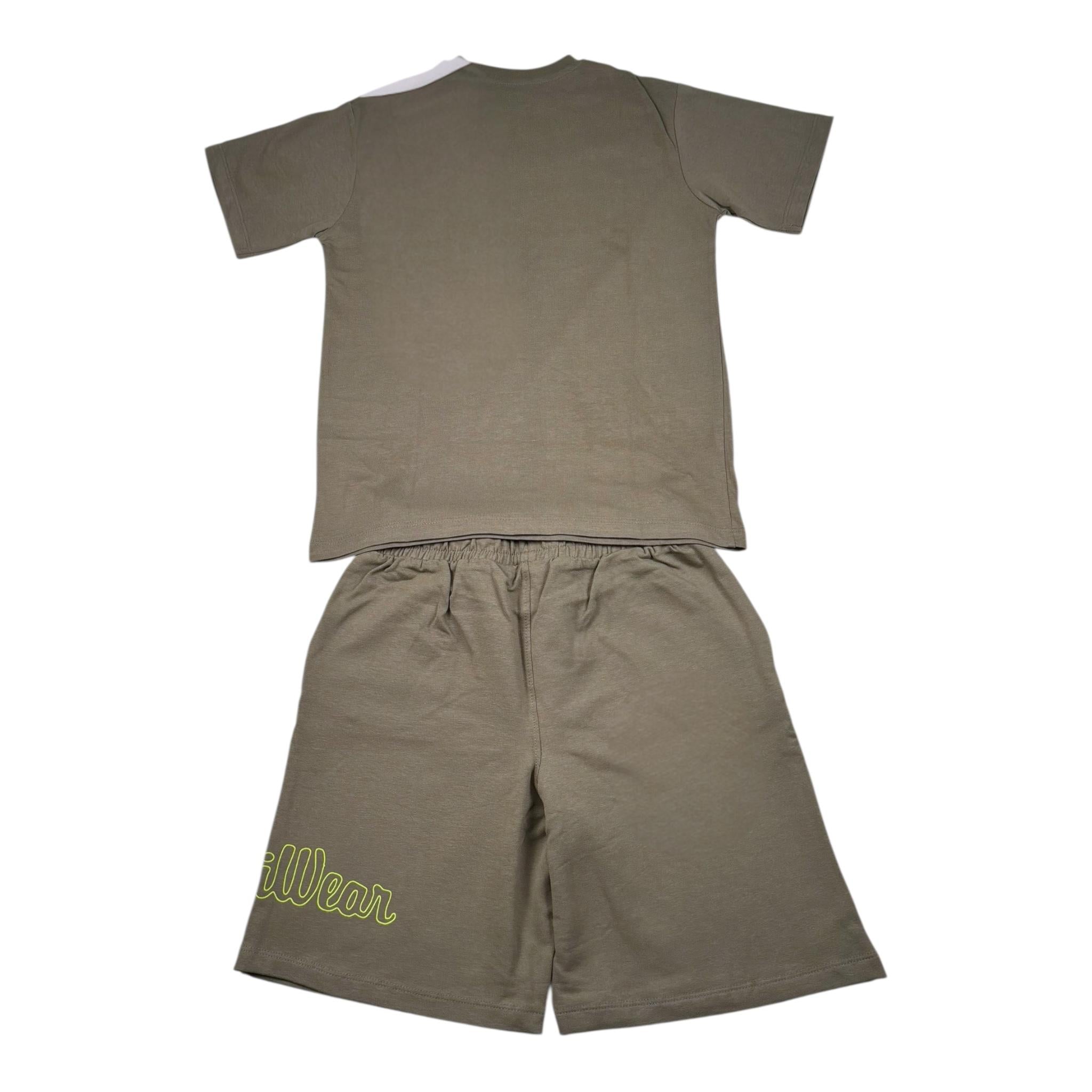 Refrigiwear Completo 2 Pezzi T-Shirt - Bermuda Bicolore per Bambino R1102W25 VERDE REFRIGIWEAR 
