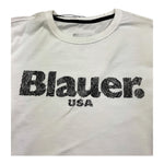 BLAUER shirt girocollo tinta unita con stampa logo Bianco per Bambino 24WBLKH01543 BIANCO BLAUER 