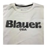 BLAUER shirt girocollo tinta unita con stampa logo Bianco per Bambino 24WBLKH01543 BIANCO BLAUER 