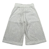 M+E' Pantalone Palazzo tinta unita In Pizzo Sangallo Bianco per Bambina UE1801 BIANCO M+E' 