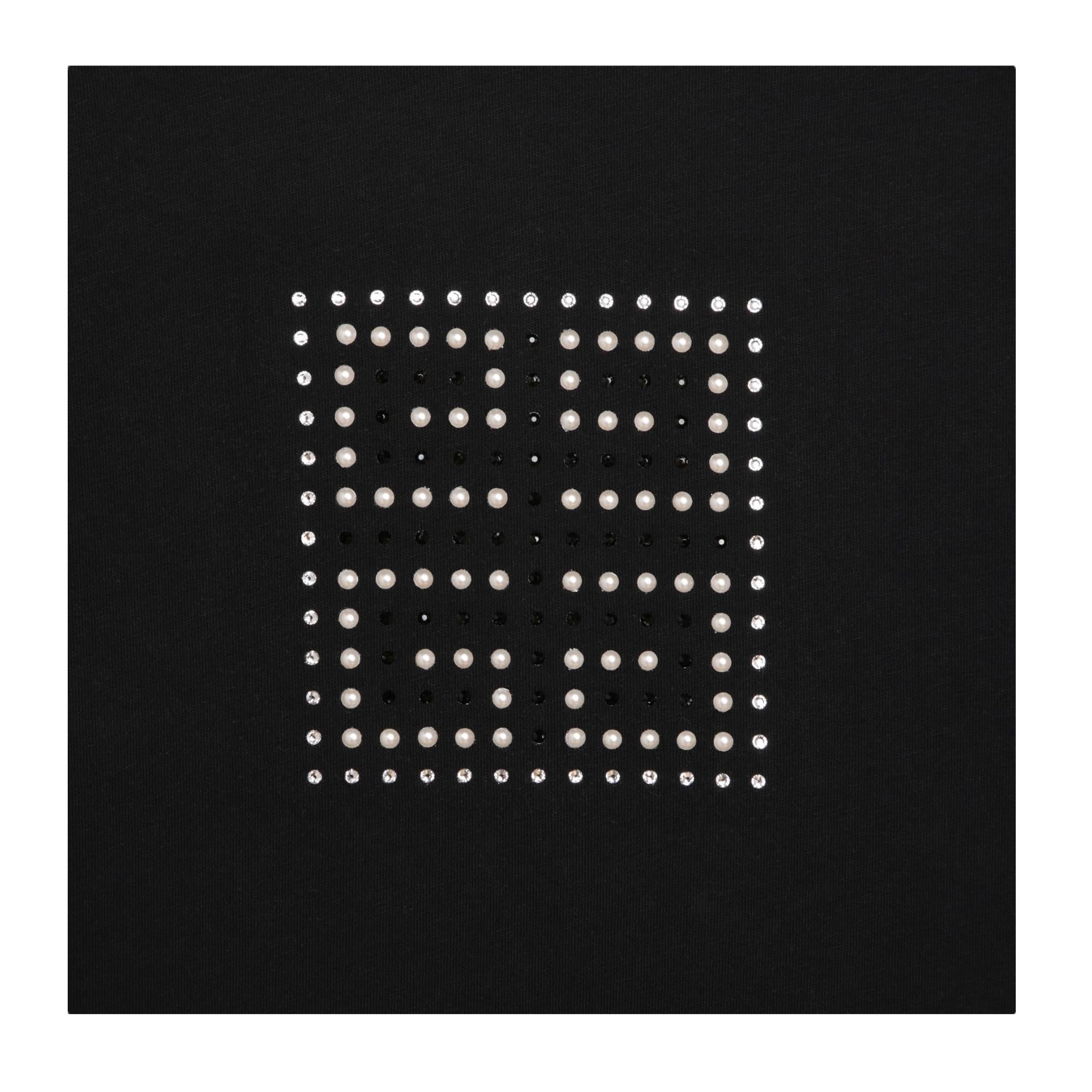 GIVENCHY shirt girocollo tinta unita con con brillantini Nero per Bambina H15335 NERO GIVENCHY 