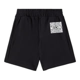 Moschino Bermuda In Felpa Tinta Unita con Stampe per Bambino HUQ028 NERO MOSCHINO 