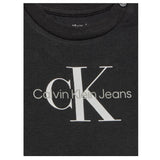 Calvin Klein T-Shirt Girocollo Tinta Unita con Logo per Neonato IN0IN0001 NERO CALVIN KLEIN 