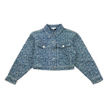 Marc Jacobs Giubbino In Denim Tinta Unita Con Bottoni Logato Azzurro Per Bambina