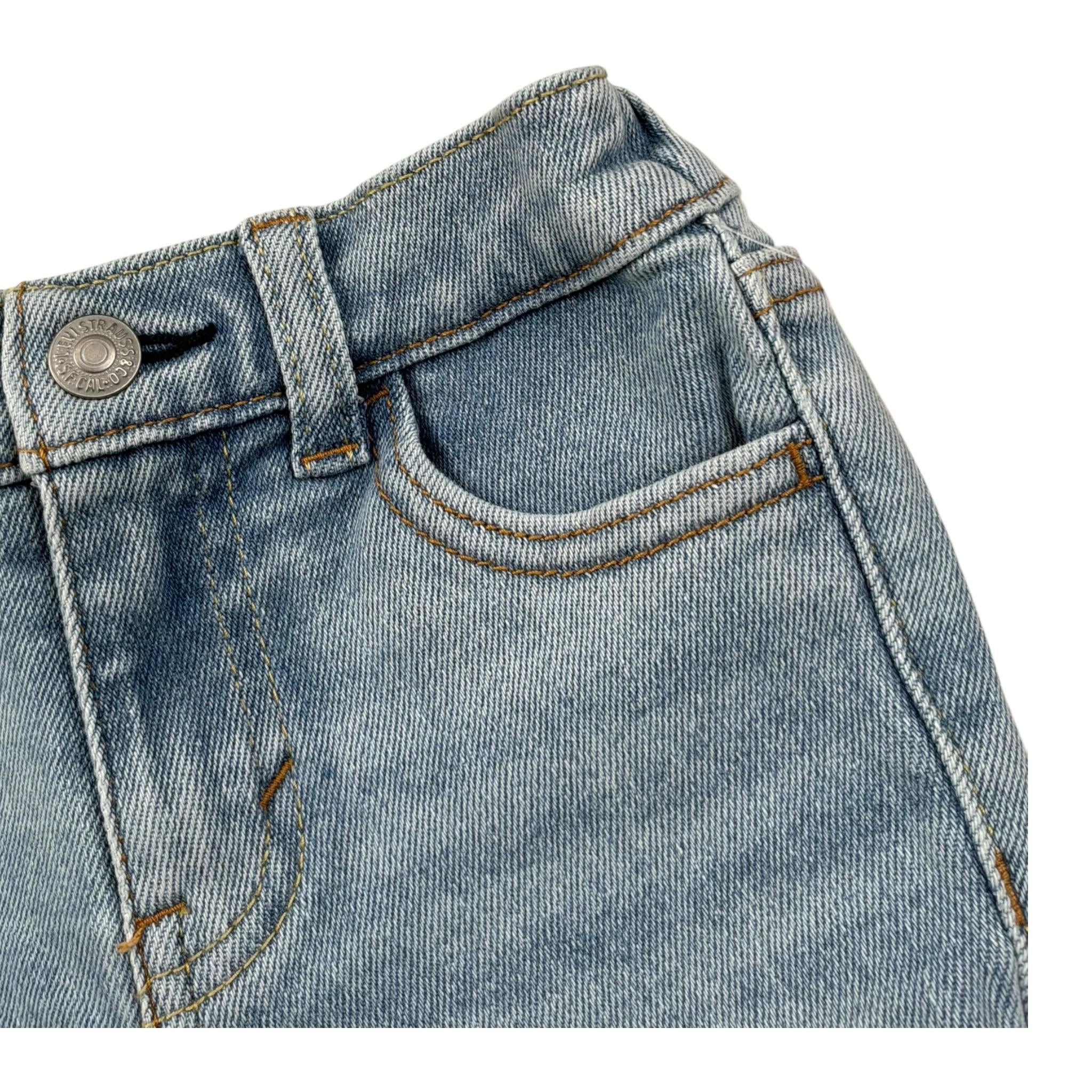 Levi'S Bermuda In Denim Tinta Unita con Elastico In Vita per Neonato 6EL347 AZZURRO LEVI'S 