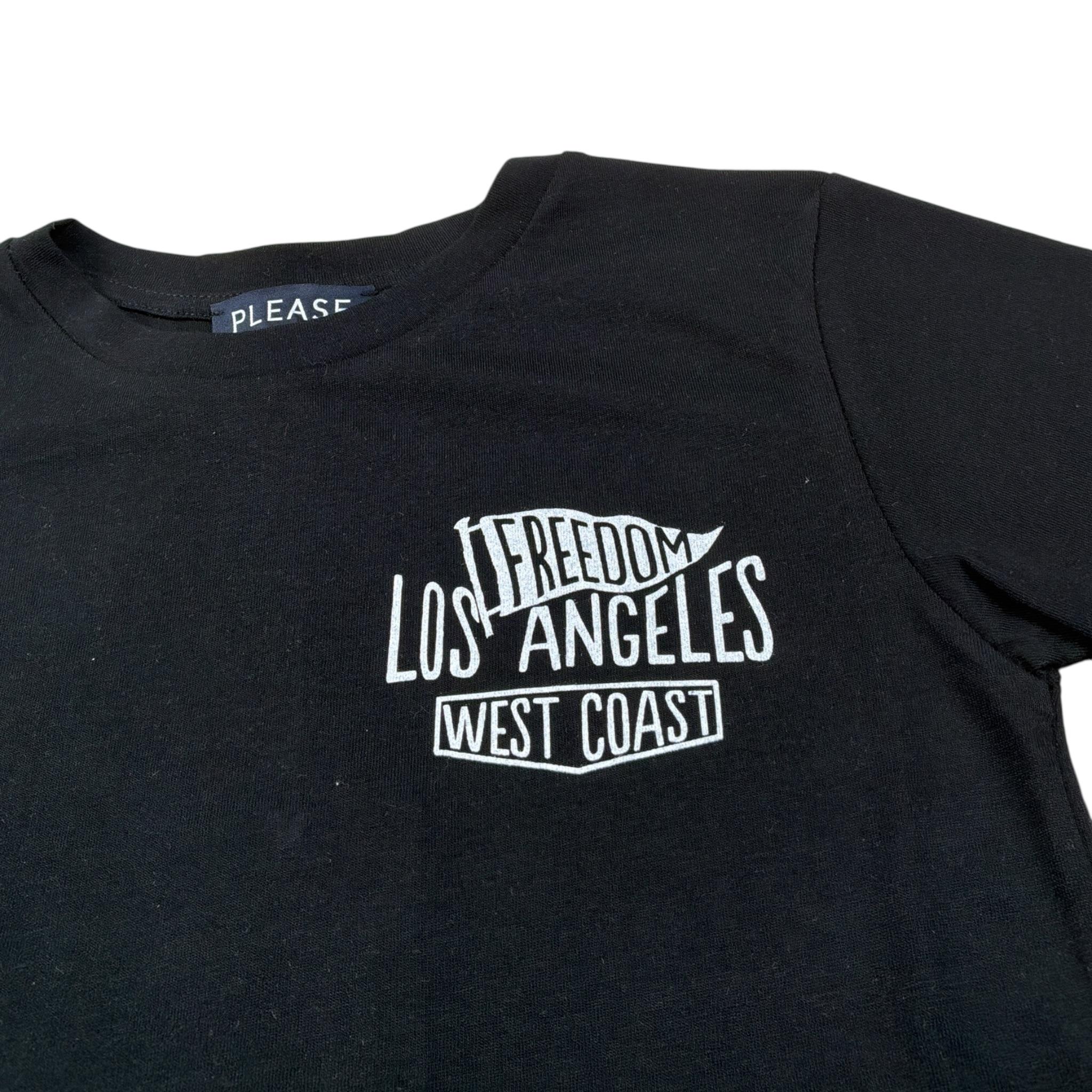 Please T-Shirt Girocollo tinta unita con Stampa Nero per Bambino MBC6030B72 NERO PLEASE 
