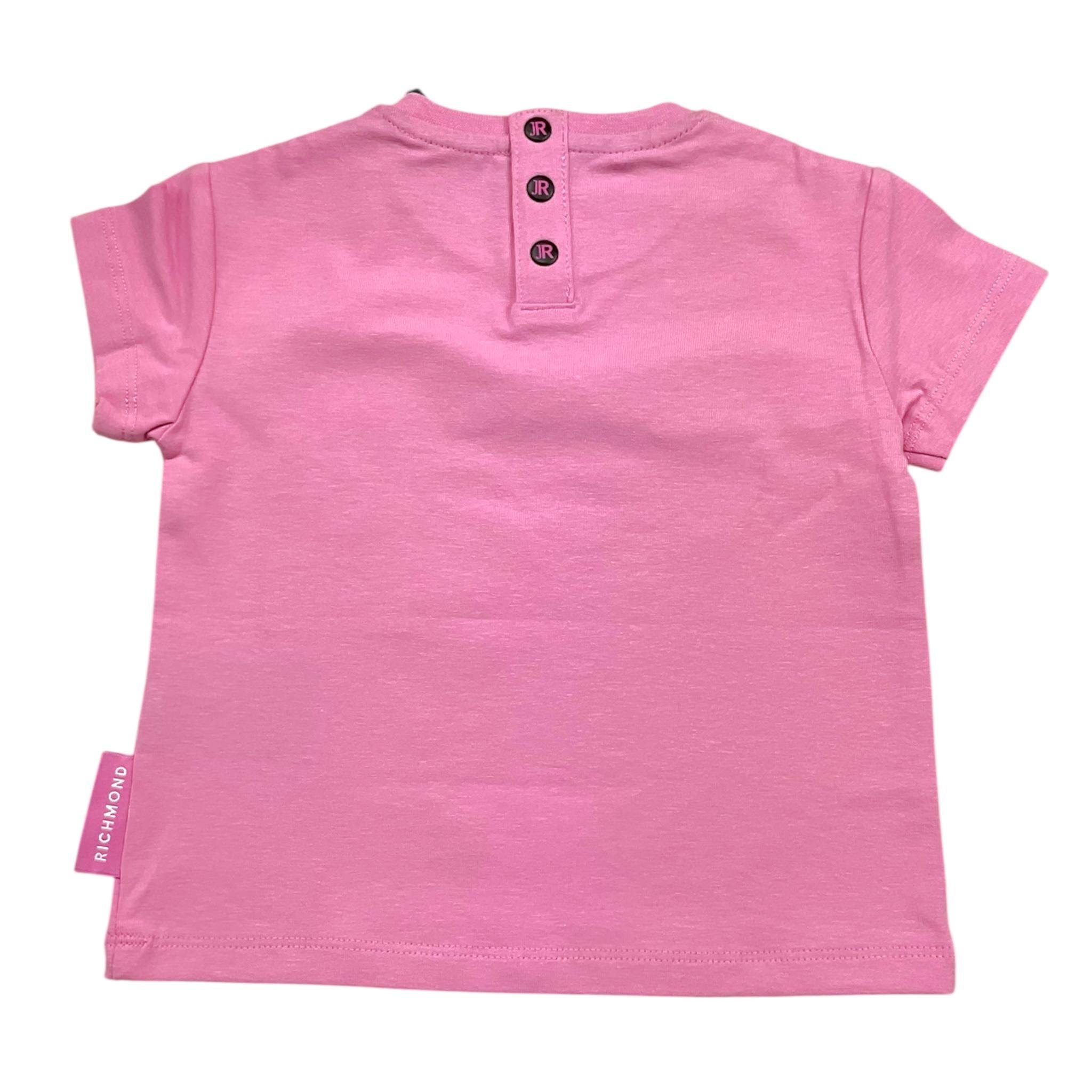 John Richmond T-Shirt Girocollo Tinta Unita con Stampa per Neonata RISP24018TS ROSA JOHN RICHMOND 