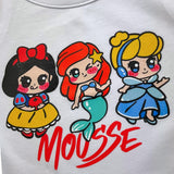 Mousse Canotta Tinta Unita Girocollo con Stampa per Bambina SKTC375W BIANCO MOUSSE 