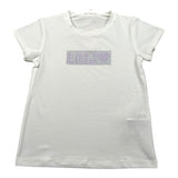 Liu Jo T-Shirt Tinta Unita con Brillantini per Neonata KA5095XXX BIANCO LIU JO 