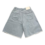 Maison Margiela Short In Denim Tinta Unita Con Strappi Azzurro Per Bambina