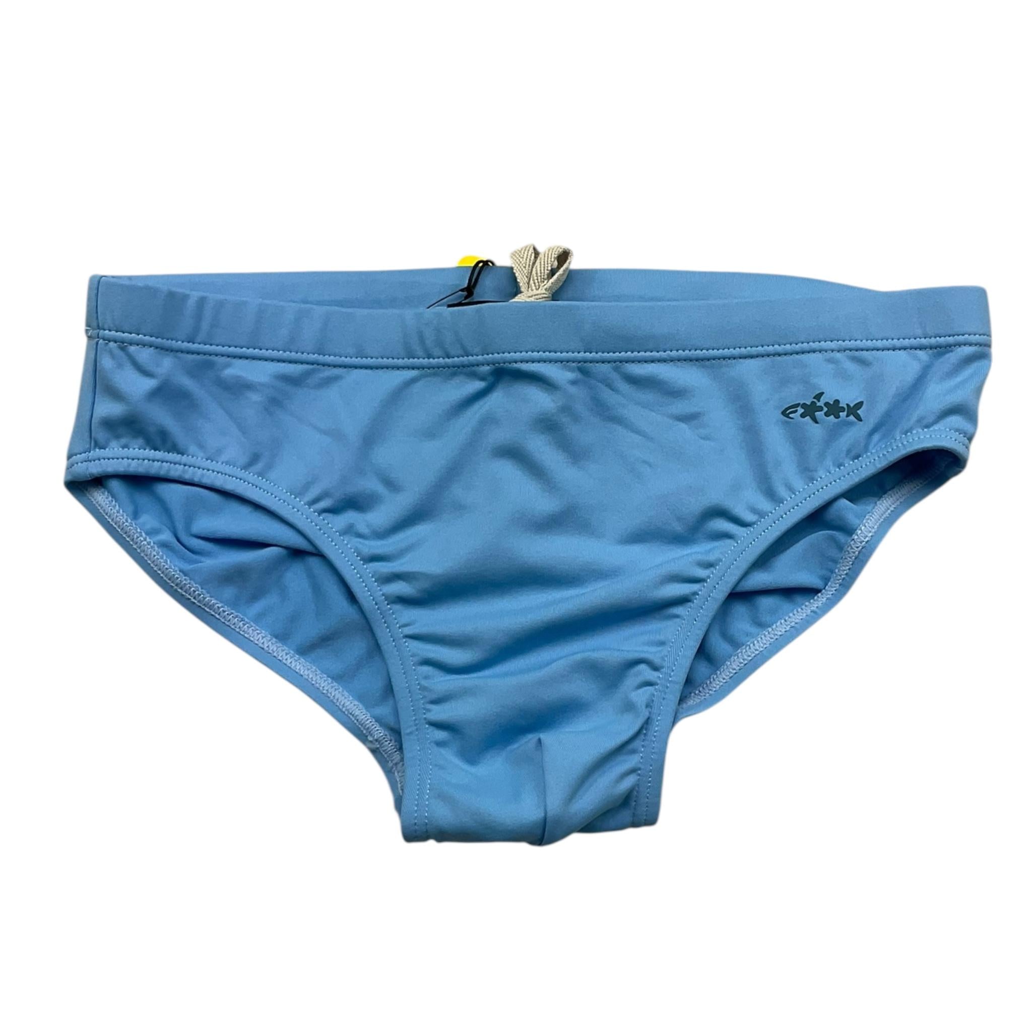 F**K Costume Mutandina Tinta Unita con Logo per Bambino FJ25J01SU20TQ AZZURRO F**K 