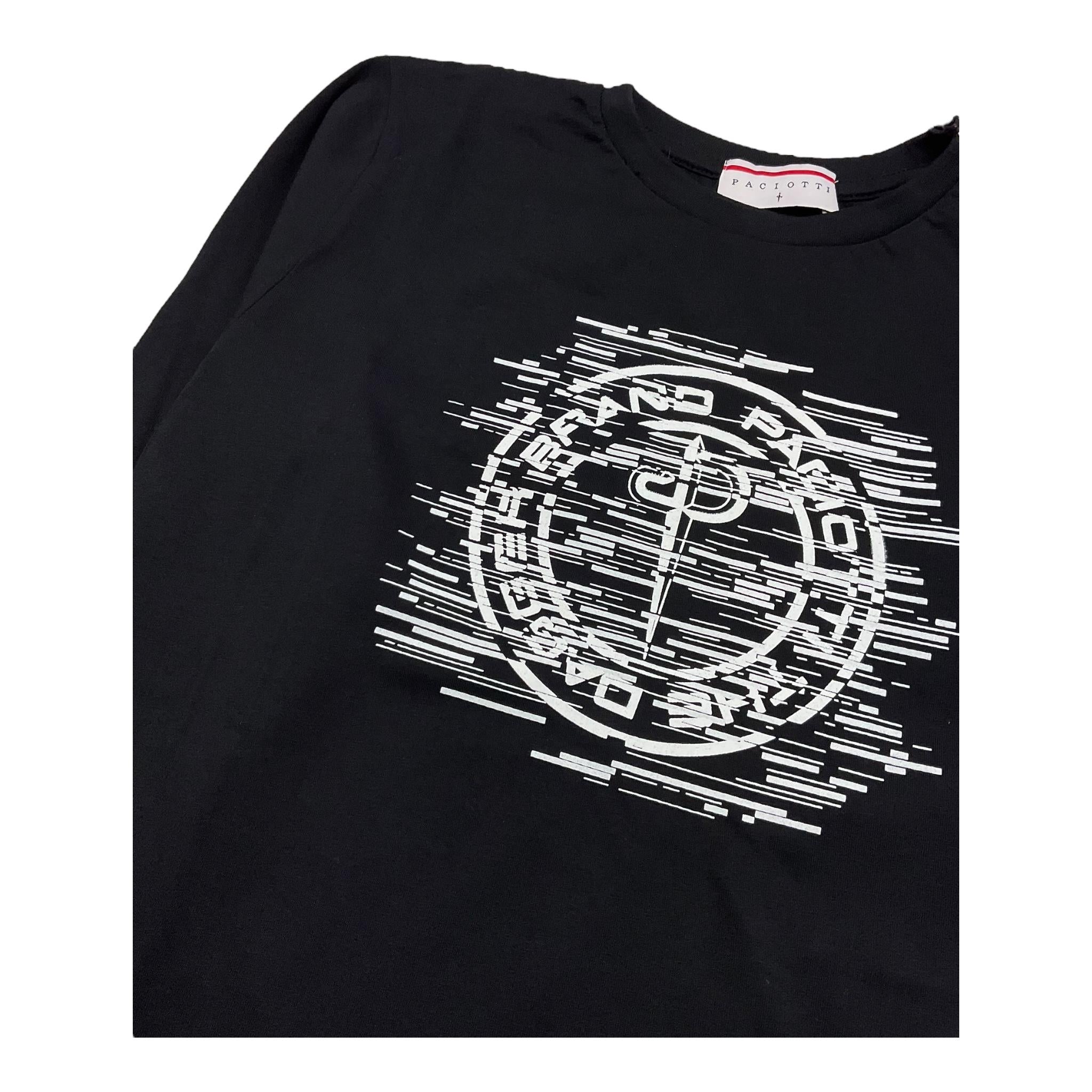CESARE PACIOTTI shirt girocollo tinta unita con logo Nero per Bambino TSP5203J NERO CESARE PACIOTTI 