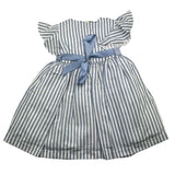 Marlu' Abito Mezza Manica Bicolore Fantasia A Righe Bianco/Blu Per Neonata