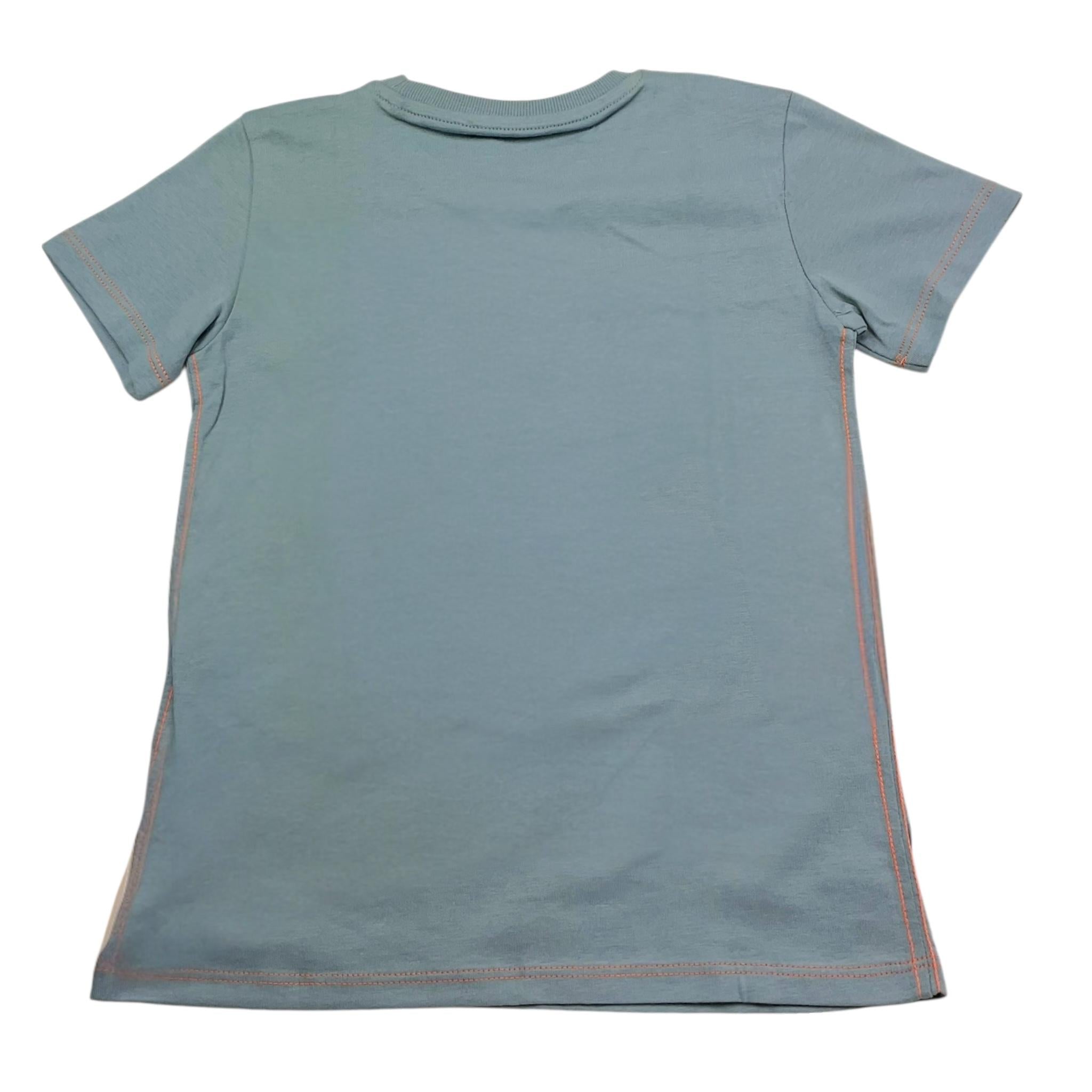 Guess T-Shirt Girocollo Tinta Unita con Stampa per Bambino N5RI27K8HM4J AZZURRO GUESS 