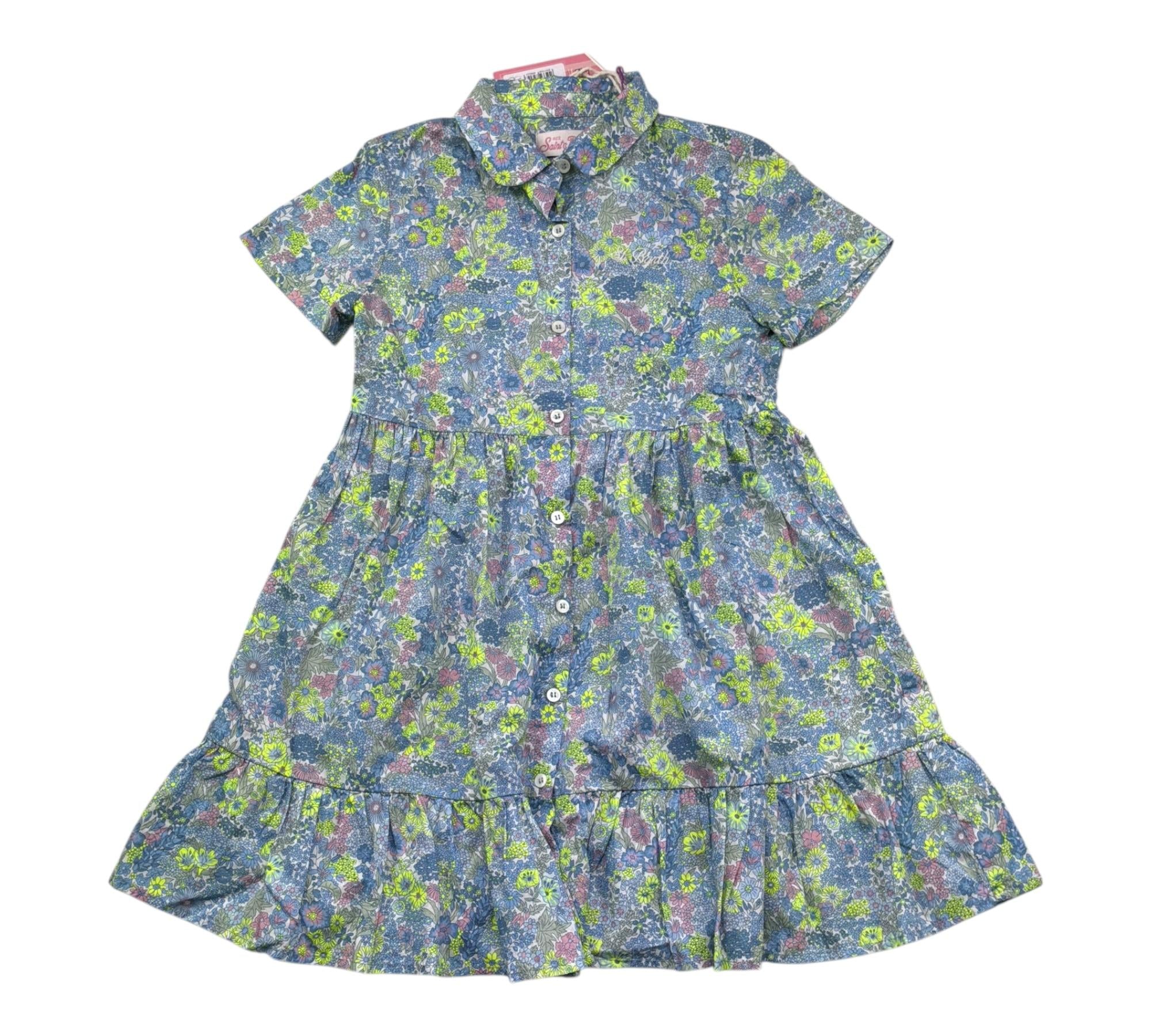Saint Barth Abito Mezza Manica Stampa Fantasia Floreale per Bambina MSSS0001 BLU SAINT BARTH 