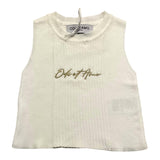 Odi Et Amo Top Giromanica Tinta Unita Con Stampa Logo Panna Per Bambina