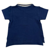 Emc Polo Mezza Manica Tinta Unita con Colletto In Contrasto Blu per Neonato