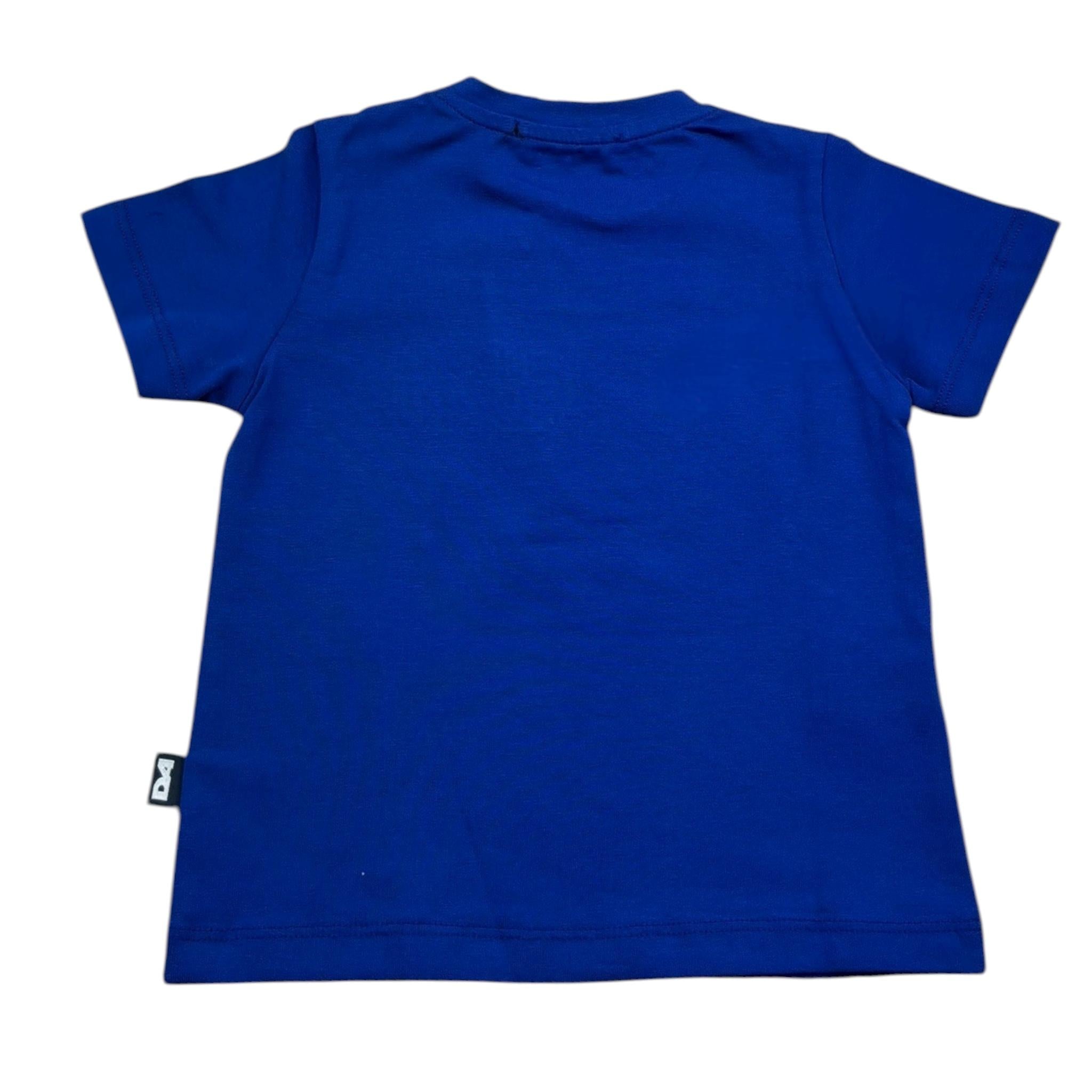 Daniele Alessandrini T-Shirt Girocollo Tinta Unita con Stampa per Neonato 1296M00227 BLU DANIELE ALESSANDRINI 