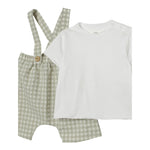 Teddy E Minou Completo 2 Pezzi T-Shirt-Salopette per Neonato E25CP066C3159 PANNA/VERDE TEDDY E MINOU 