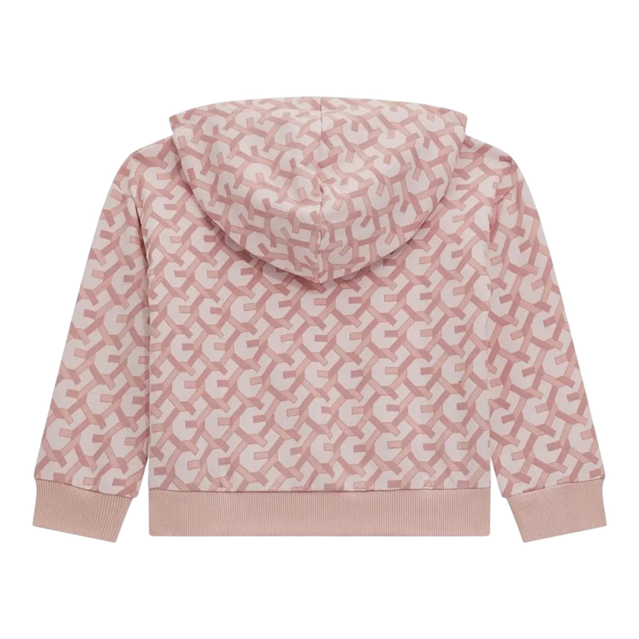 GUESS felpa con cappuccio tinta unita con stampa logo Rosa per Neonata K4BQ06KAD73N ROSA GUESS 