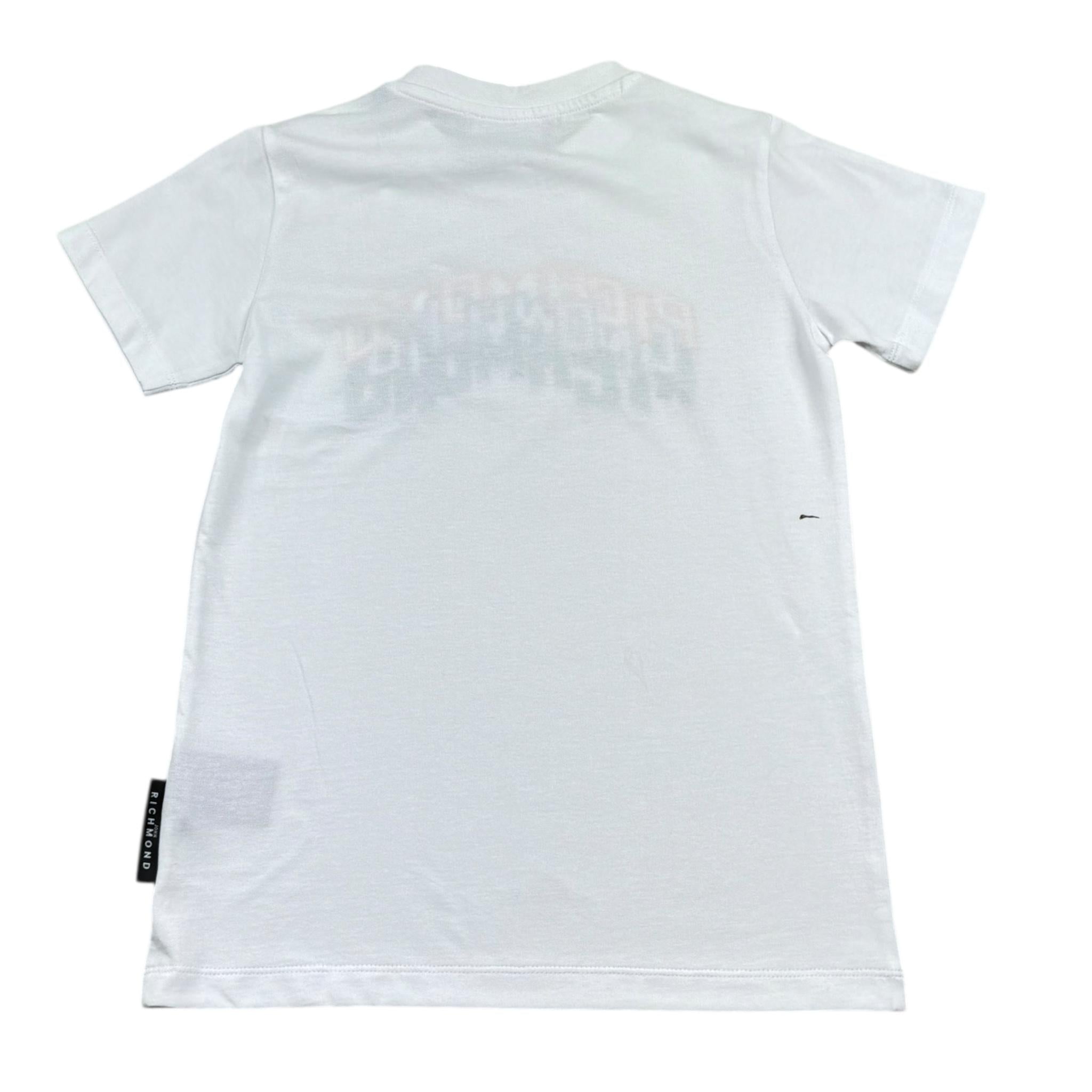 John Richmond T-Shirt Girocollo Tinta Unita con Stampa per Bambino RBP26042TS BIANCO JOHN RICHMOND 