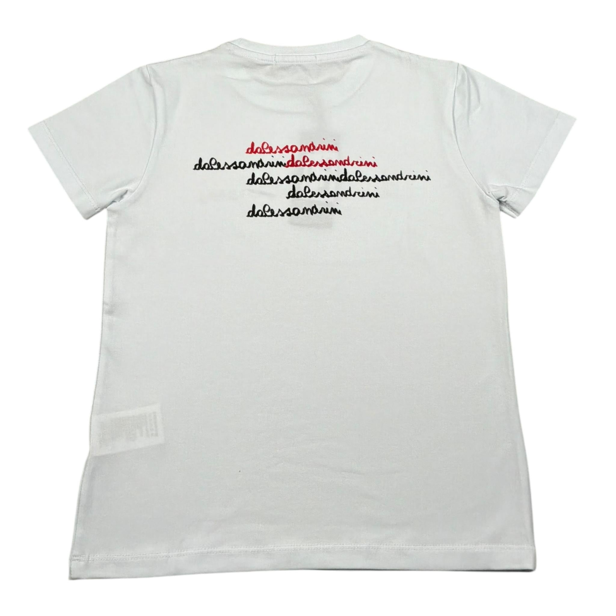 Daniele Alessandrini T-Shirt Girocollo Tinta Unita con Stampa per Bambino 1236M00158 BIANCO DANIELE ALESSANDRINI 