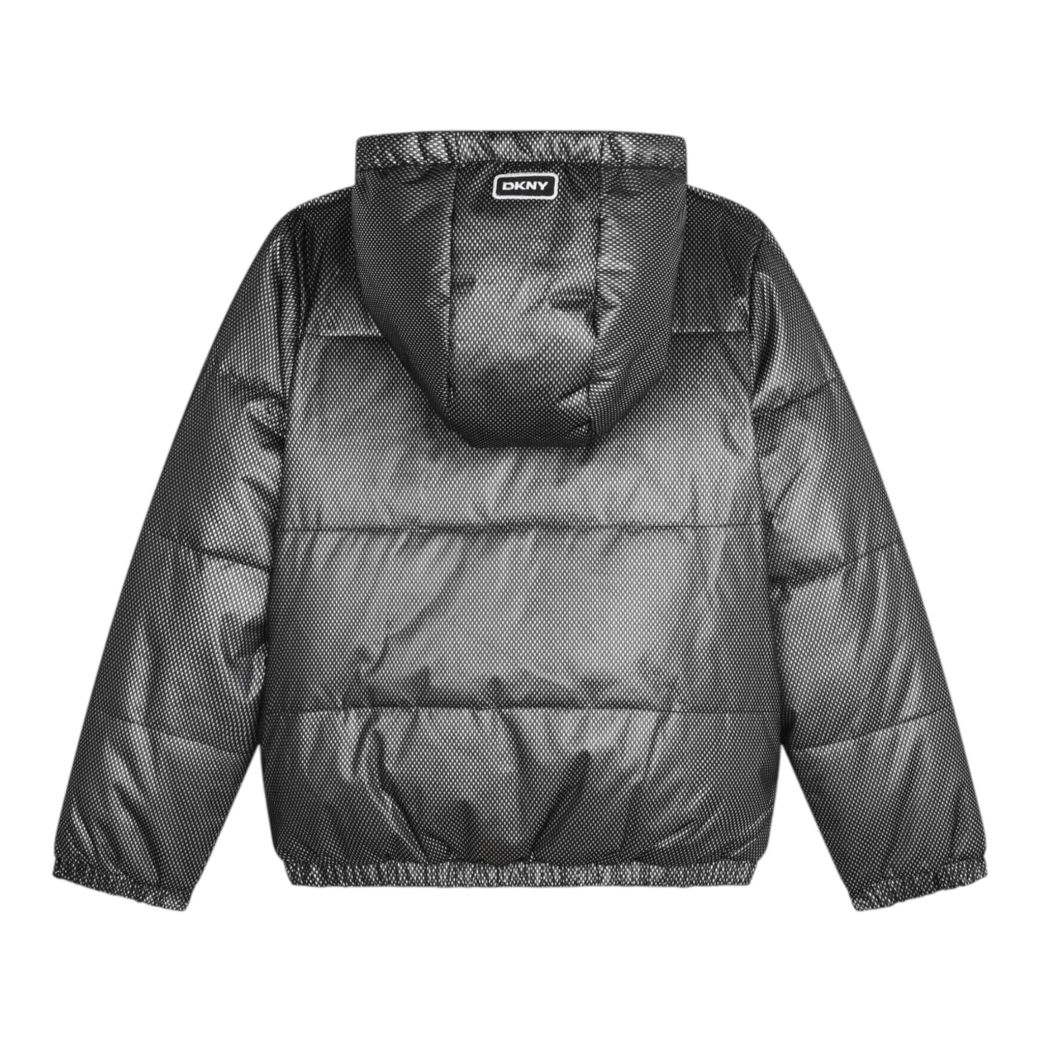 DKNY giubbino reversibile con cappuccio e stampa logo Nero per Bambina D60179 NERO DKNY 