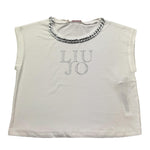 Liu Jo T-Shirt Girocollo Tinta Unita con Stampa per Bambina GA5165 BIANCO LIU JO 