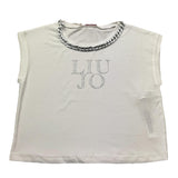 Liu Jo T-Shirt Girocollo Tinta Unita con Stampa per Bambina GA5165 BIANCO LIU JO 